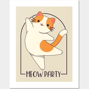 Happy dancing cat Posters and Art